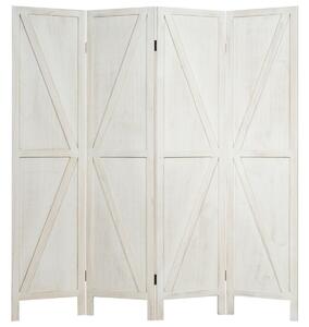 Costway 4 Panel Folding Room Divider with V-Shaped Pattern-White