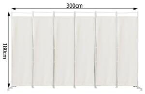 Costway 6-Panel Room Divider with Adjustable Foot Pads-White