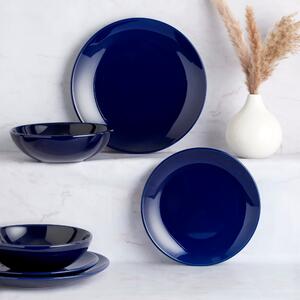 Stoneware Gloss 12 Piece Navy Dinner Set Navy (Blue)
