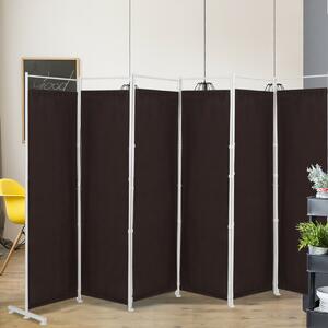 Costway 6-Panel Room Divider with Adjustable Foot Pads-Coffee