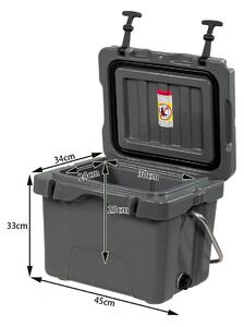 Costway Heavy Duty Portable Ice Chest with Cup Holders for Camping Travel -Grey