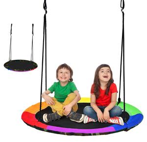 Costway Reversible Kids Flying Saucer Tree Swing with Length Adjustable Rope-Camouflage