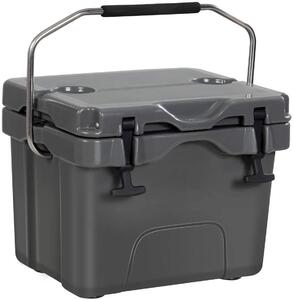 Costway Heavy Duty Portable Ice Chest with Cup Holders for Camping Travel -Grey