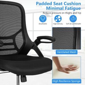 Costway Mesh Drafting Chair with Flip-up Armrests and Mid-Back Padded