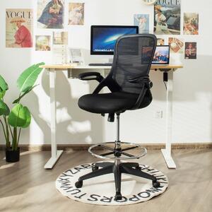 Costway Mesh Drafting Chair with Flip-up Armrests and Mid-Back Padded