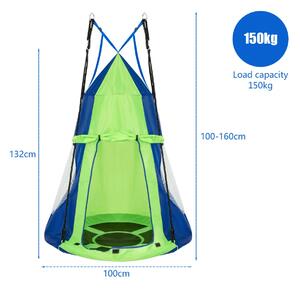 Costway 2-in-1 Kids Nest Swing with Detachable Play Tent-Green