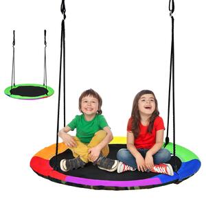 Costway Reversible Kids Flying Saucer Tree Swing with Length Adjustable Rope-Green