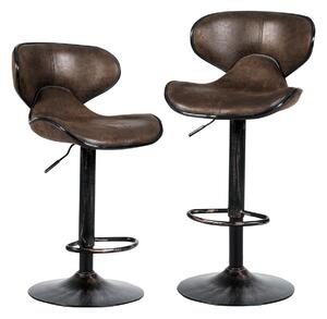Costway Set of 2 Bar Stools with Swivel Gas Lift and Footrest