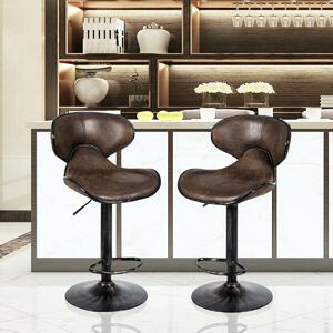 Costway Set of 2 Bar Stools with Swivel Gas Lift and Footrest