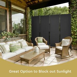 Costway 4 Panel Wall Privacy Screen Protector for Home-Black