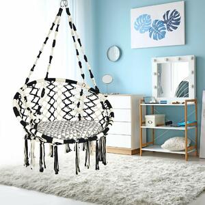 Costway Cotton Weave Relax Hammock Chair with Soft Cushion and Fringes
