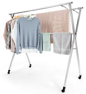 Costway Folding Clothes Drying Rack with Wheels for Indoor and Outdoor
