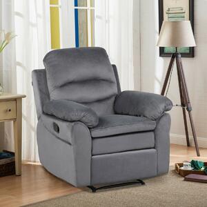 Costway Recliner Armchair with Reclining Function and Adjustable Leg Rest-Grey
