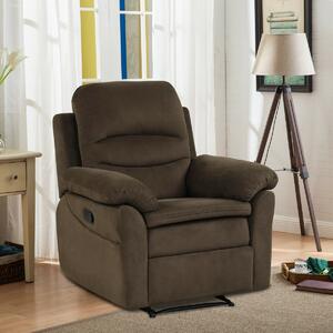 Costway Recliner Armchair with Reclining Function and Adjustable Leg Rest-Brown