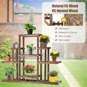 Costway 6-Tier Wooden Plant Stand for Indoor Outdoor Decoration