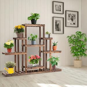 Costway 6-Tier Wooden Plant Stand for Indoor Outdoor Decoration