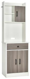Costway Kitchen Buffet Hutch with Cable Hole and Adjustable Shelves-White