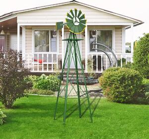 Costway 8FT Metal Windmill as Weather Vane and Decoration for Outdoor-Green