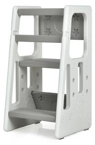Costway Kids Non-slip Kitchen Step Stool with Double Safety Rails-Grey