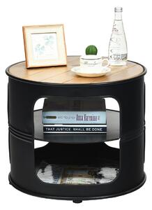 Costway 3-Tier Round End Table with Storage Shelves for Living Room