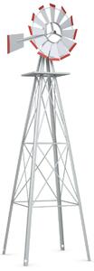 Costway 8FT Metal Windmill as Weather Vane and Decoration for Outdoor-Grey