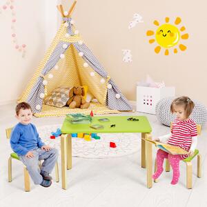 Costway 3-Piece Children's Table and Chair Set-Green