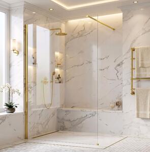 Shower screen Rea Flexi Transparent / Gold 130