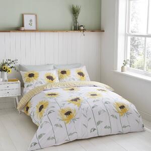 Catherine Lansfield Painted Sunflowers Duvet Cover and Pillowcase Set Yellow