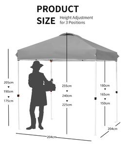 Costway Portable Pop up Gazebo with 4 Sandbags and Roller Bag-Grey