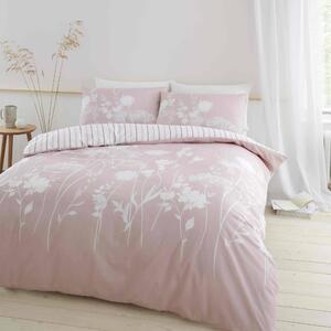 Catherine Lansfield Meadowsweet Floral Duvet Cover and Pillowcase Set Blush