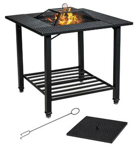 Costway 4 in 1 Outdoor Fire Pit with Mesh Cover and Removable Lid
