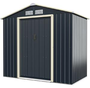 Costway Outdoor Storage Shed with 4 Vents and Double Sliding Door-Size 1