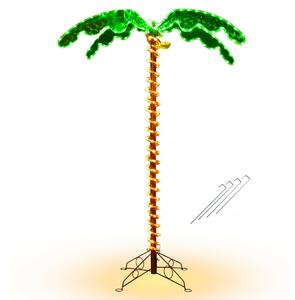 Costway Tropical Holographic LED Rope Light Coconut Plant with 4 Stakes