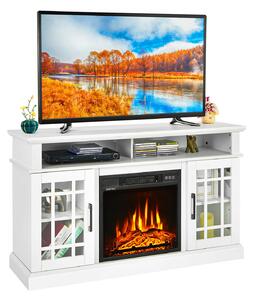 Costway Fireplace TV Stand with 2000w Electric Insert and Remote Control-White