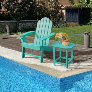 Costway Ergonomic Outdoor Patio Sun Lounger with Built-in Cup Holder-Turquoise