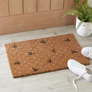 Spotty Bees Doormat Brown/Black