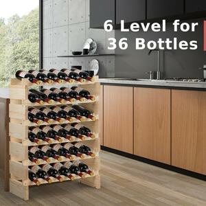 Costway 6 Tier Wine Rack with stackable Design for 36 Bottle