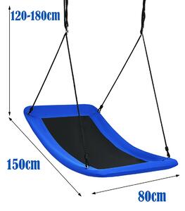 Costway Large Nest Swing with Adjustable Hanging Ropes for Backyard-Blue