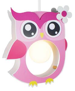 Pink Erna hanging light in the shape of an owl