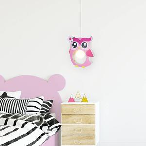 Pink Erna hanging light in the shape of an owl