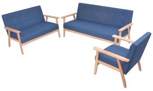 274915 Sofa Set 3 Pieces Fabric Blue (244654+244655+244656)