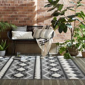 Rietti Indoor Outdoor Rug Black and white
