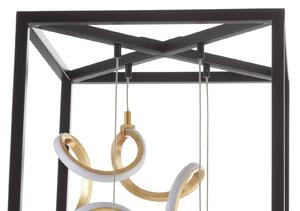 Gesa LED floor lamp with 4 light elements in cage