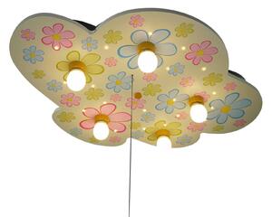 Colourful Flowers cloud-shaped ceiling lamp, LED