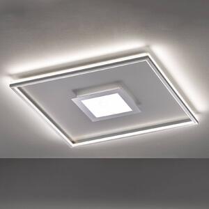 LED ceiling light Zoe square, chrome 80x80cm