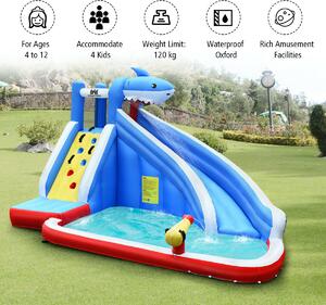 Costway Children's Inflatable Slide with Splash Pool