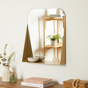 Rectangle 50cm x 60cm Mirror Shelf Gold Effect