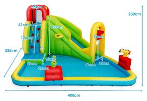 Costway Inflatable Bouncy Castle with Water Slide and Pool Area for Kids