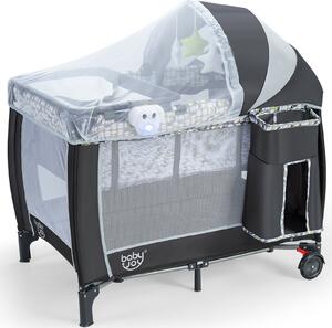 Costway Baby Travel Cot Foldable Playpen Infant Bassinet Cot Bed