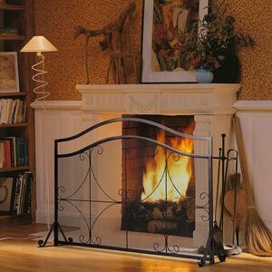 Costway Decorative Spark Flame Barrier with Metal Mesh